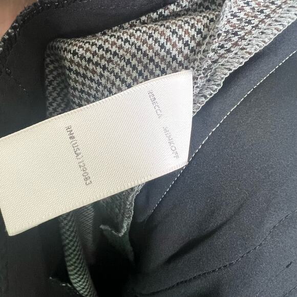 Rebecca Minkoff Nora Pants Small Houndstooth Black Pull On Straight Side Stripe - Picture 8 of 12